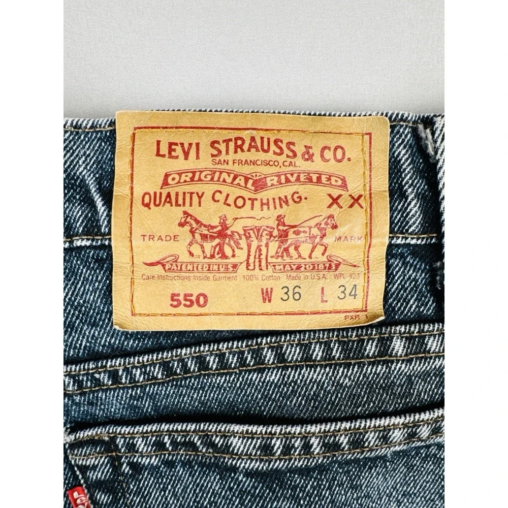 Vintage Levi's 550 Relaxed Fit Jeans 34x34 USA Made Stonewash Denim
